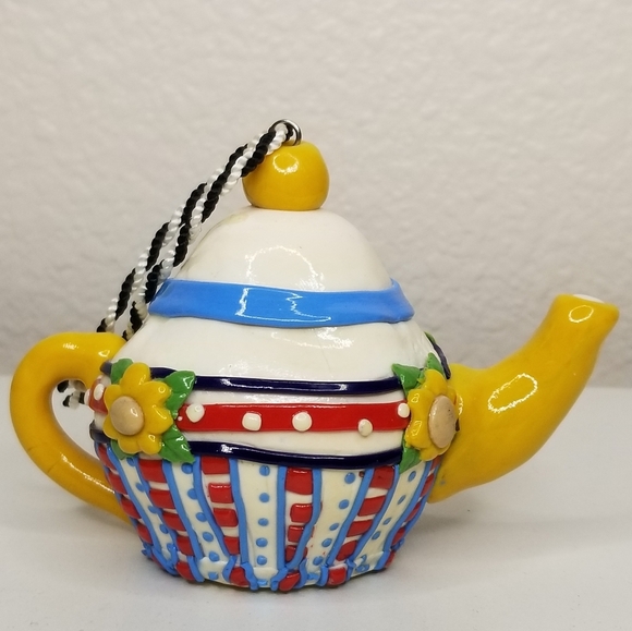 Vintage 1994 Mary Engelbreit Collection Teapot Ornament Multi Color 3"H - Picture 9 of 9